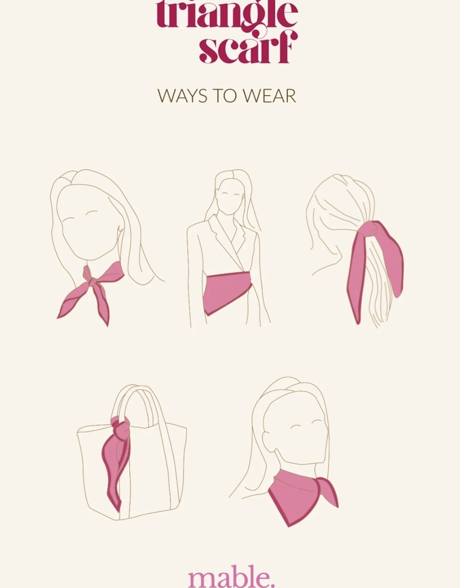 Triangle Scarf  coral pink