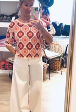 Crochet pull Isabeau rose/brique