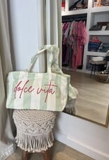 Zak "Dolce Vita" mint/ecru 30x40x15cm