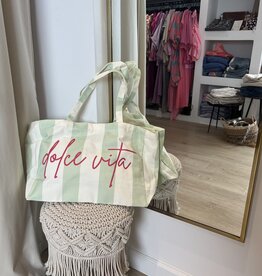 Zak "Dolce Vita" mint/ecru 30x40x15cm