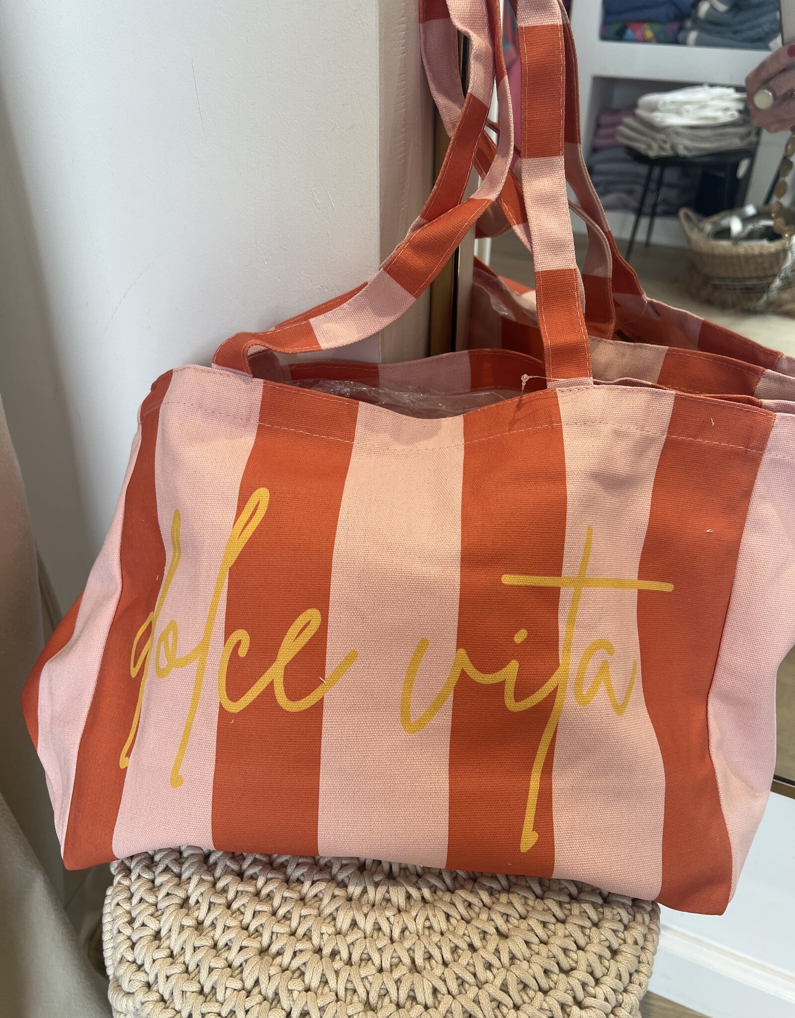 Zak "Dolce Vita" oranje/roze 30x40x15cm