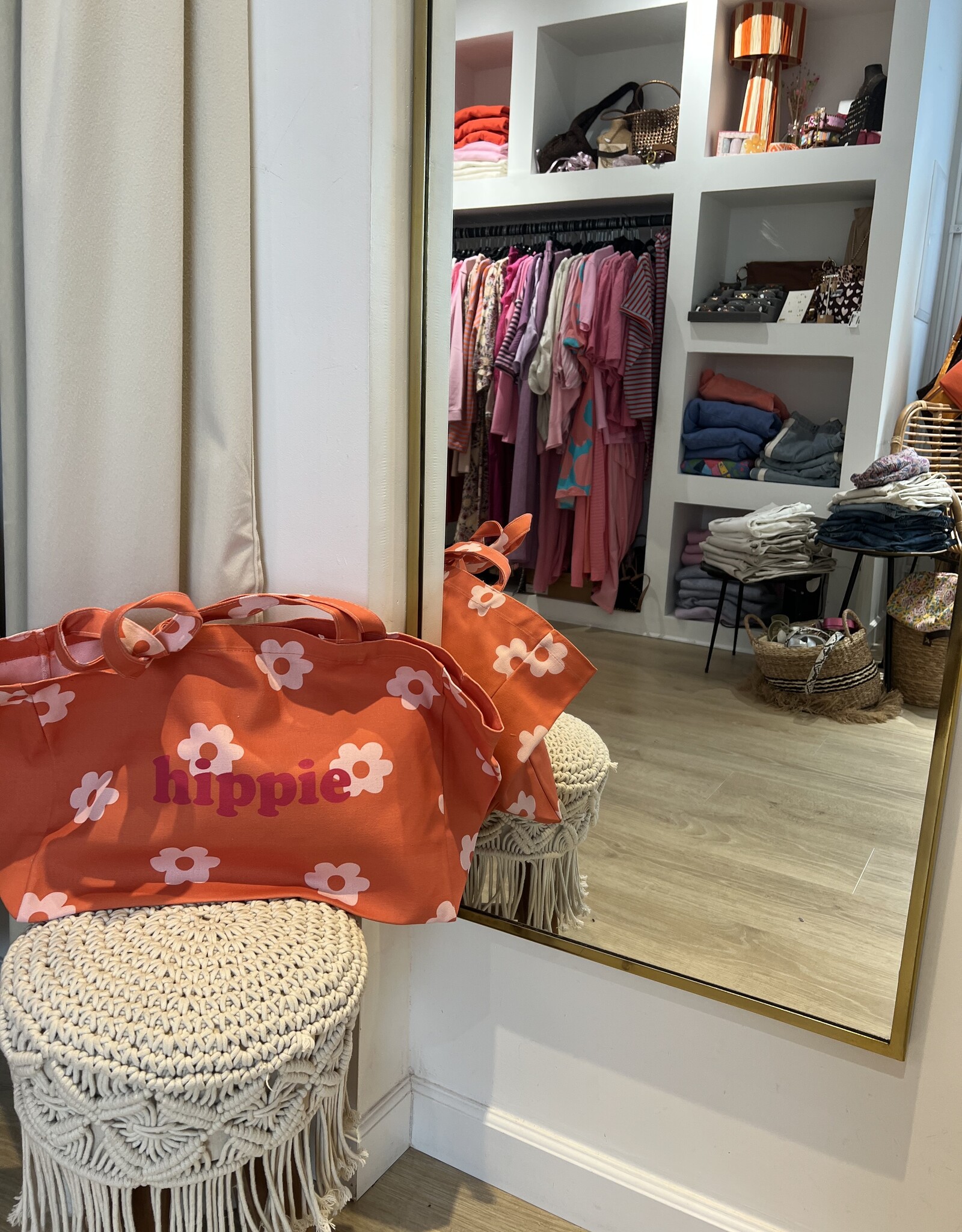 Zak "Hippie" oranje/roze 30x40x15cm