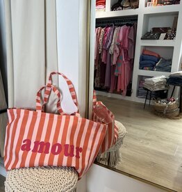 Zak "Amour" oranje/roze 30x40x15cm