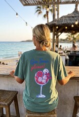 T-shirt Gin Tonic please groen