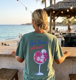 T-shirt Gin Tonic please groen