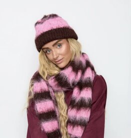 Sjaal Lola bordeaux/roze  180x40cm