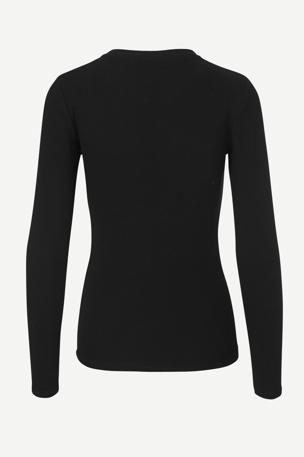 Zwart, slim-fit, long-sleeved Samsøe Samsøe Alexa T-shirt met