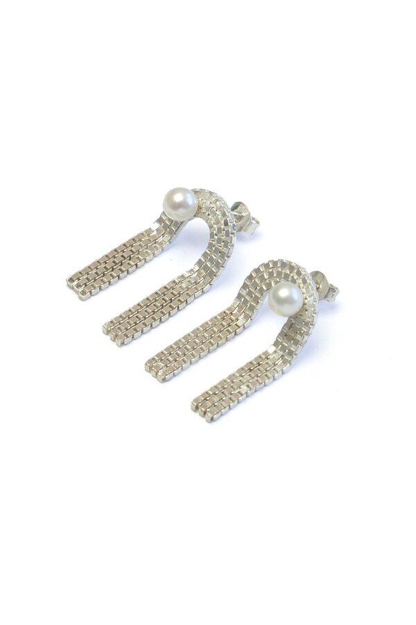 Martine Viergever | Boucles d'oreilles Arcade Pearl | Argent sterling