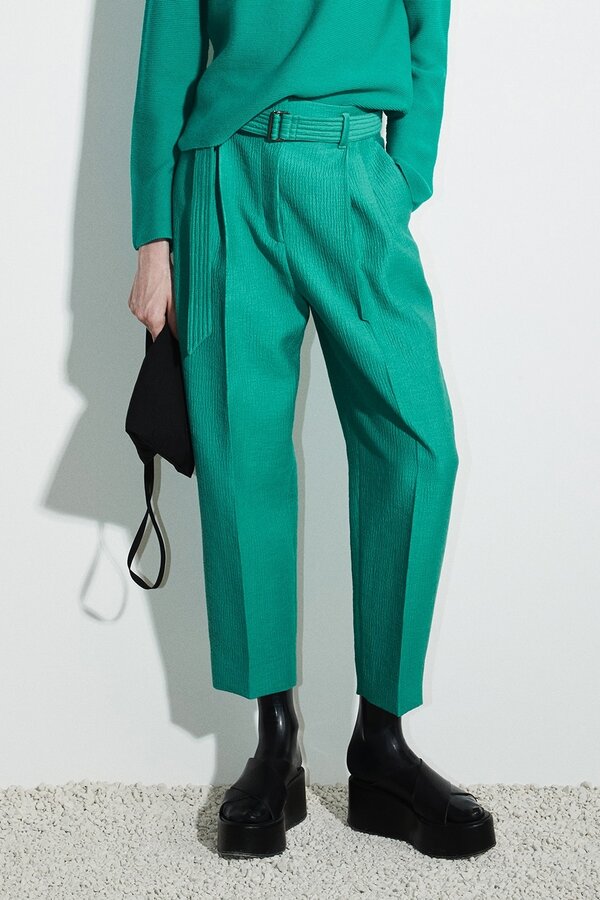 Christian Wijnants | Puro Cropped Trousers | Emerald