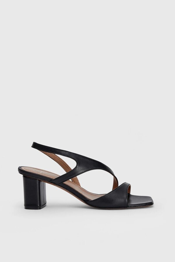 ATP Atelier | Mattine Cutout heeled Sandals | Black Nappa