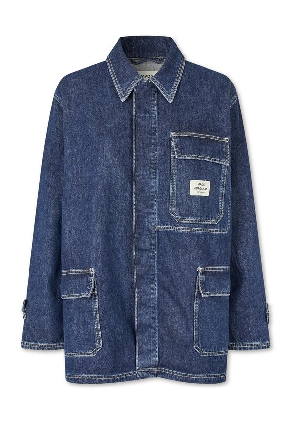 Mads Nørgaard | Heavy Denim Johnny Jacket | Vintage Blue