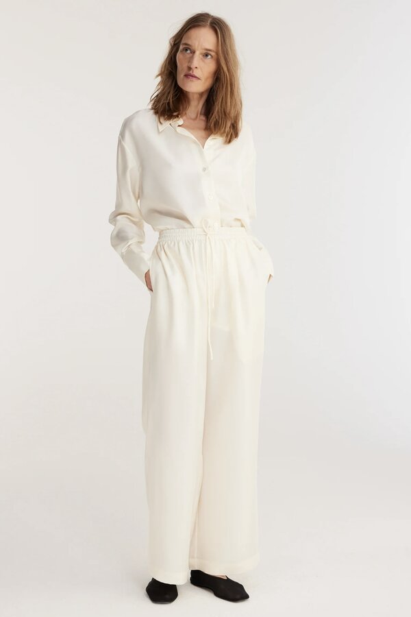 RÓHE | Wide Leg Silk Trousers 410-30-150 | Cream