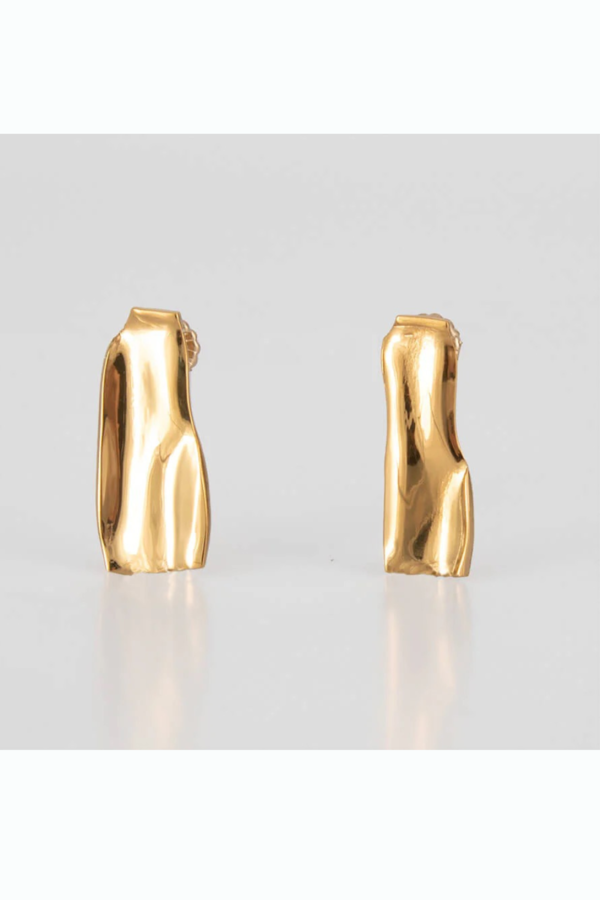 Tweek-Eek | Olong Rectangle Earrings | 24K Plated Gold