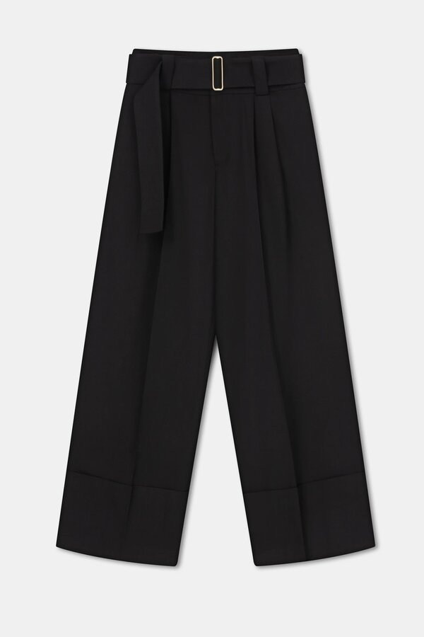 AERON | Trudi Wide Cuffed Pants | Black