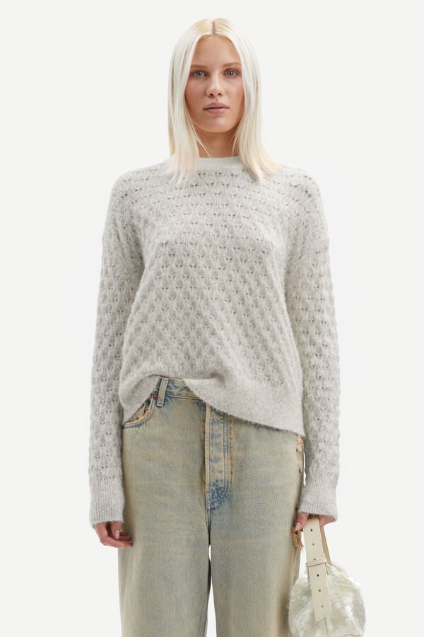 Samsøe Samsøe | Saanour Pointelle Sweater 7355 | White Melange