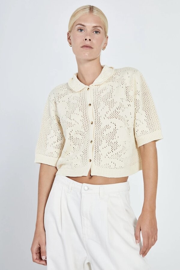 Norr | Stilla Crochet Knit Cardigan - 11862802 | Off White