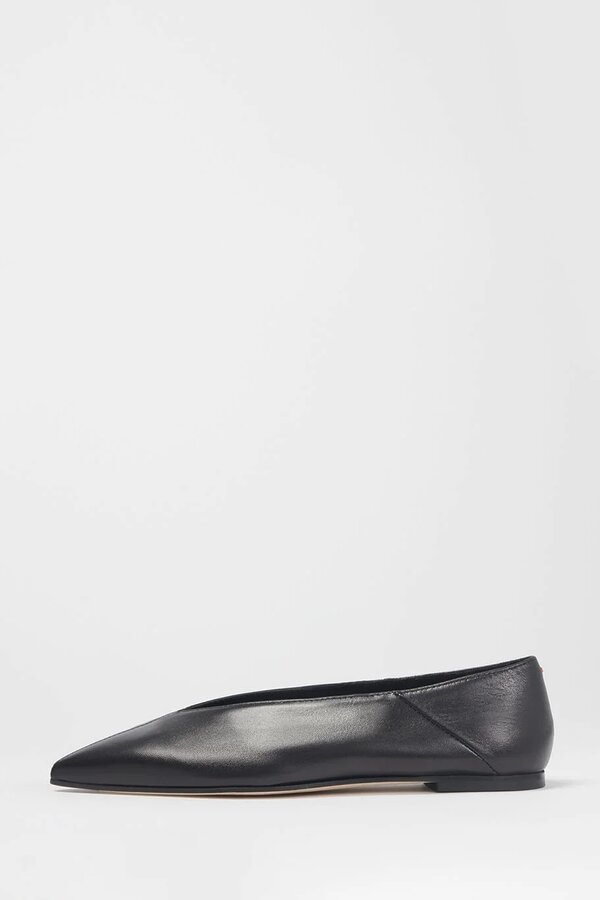 Aeyde | Moa Leather Ballet Flats | Black Nappa