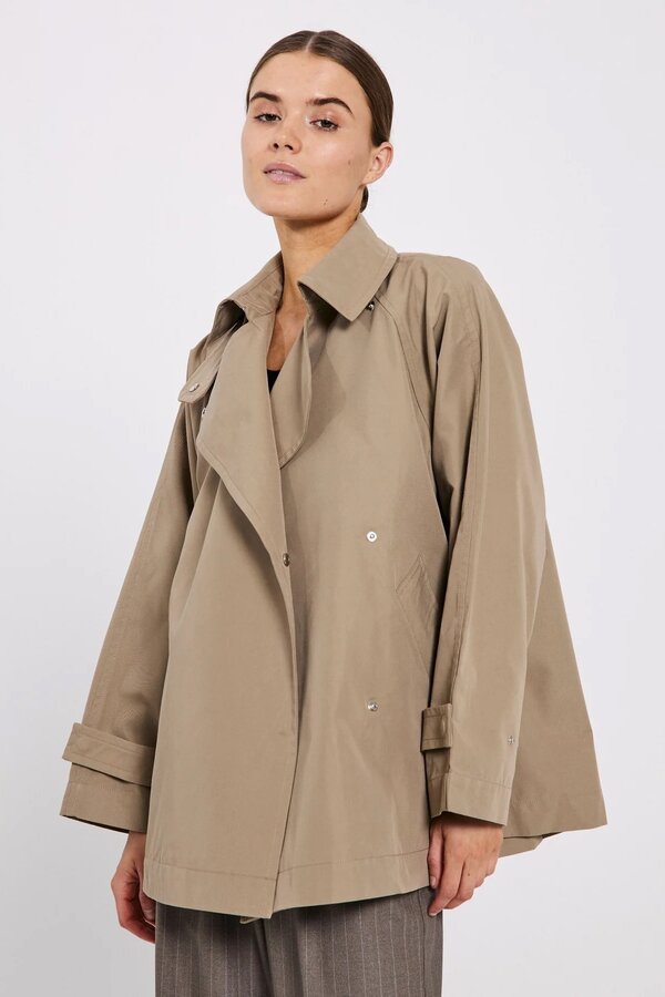 Norr | Vana Short Trench Coat - 11862738 | Warm Beige