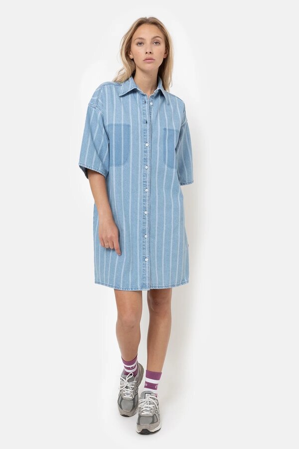 Âme | Julie Short Denim Dress | Striped Denim