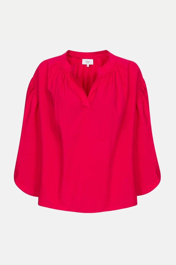 Âme | Islande Top with Puff Sleeves | Bright Pink