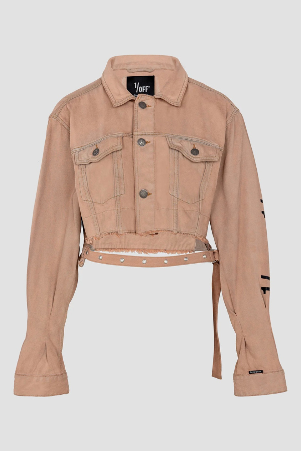 1/OFF | Jacket Denim Cropped Overdyed | Desert