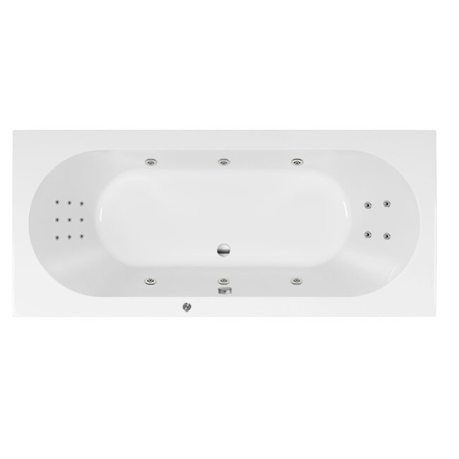 Aqualivo Sapphire bubbelbad 180x80 met Essence whirlpool elektrisch wit