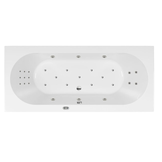 Aqualivo Sapphire bubbelbad 170x75 met Premium whirlpool elektrisch wit