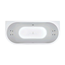 Wiesbaden Zenn Back to wall half vrijstaand bubbelbad 170x75 cm watersysteem whirlpool 8 hydrojets elektrisch wit