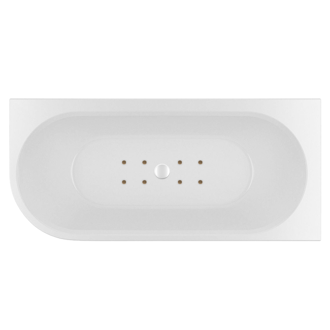 Wiesbaden Zenn Corner rechts half vrijstaand bubbelbad 170x75 cm luchtsysteem whirlpool 8 aerojets elektrisch wit