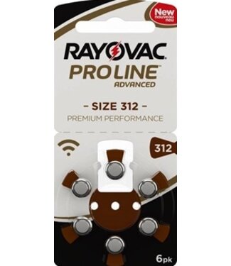 Rayovac Rayovac PROLINE  312 bruin 6 batterijen