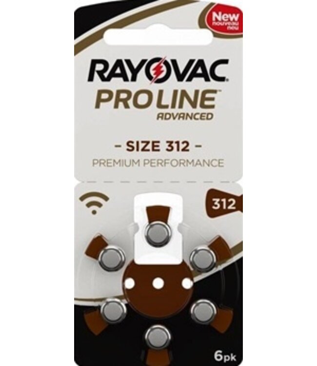 Rayovac Rayovac PROLINE  312 bruin 6 batterijen