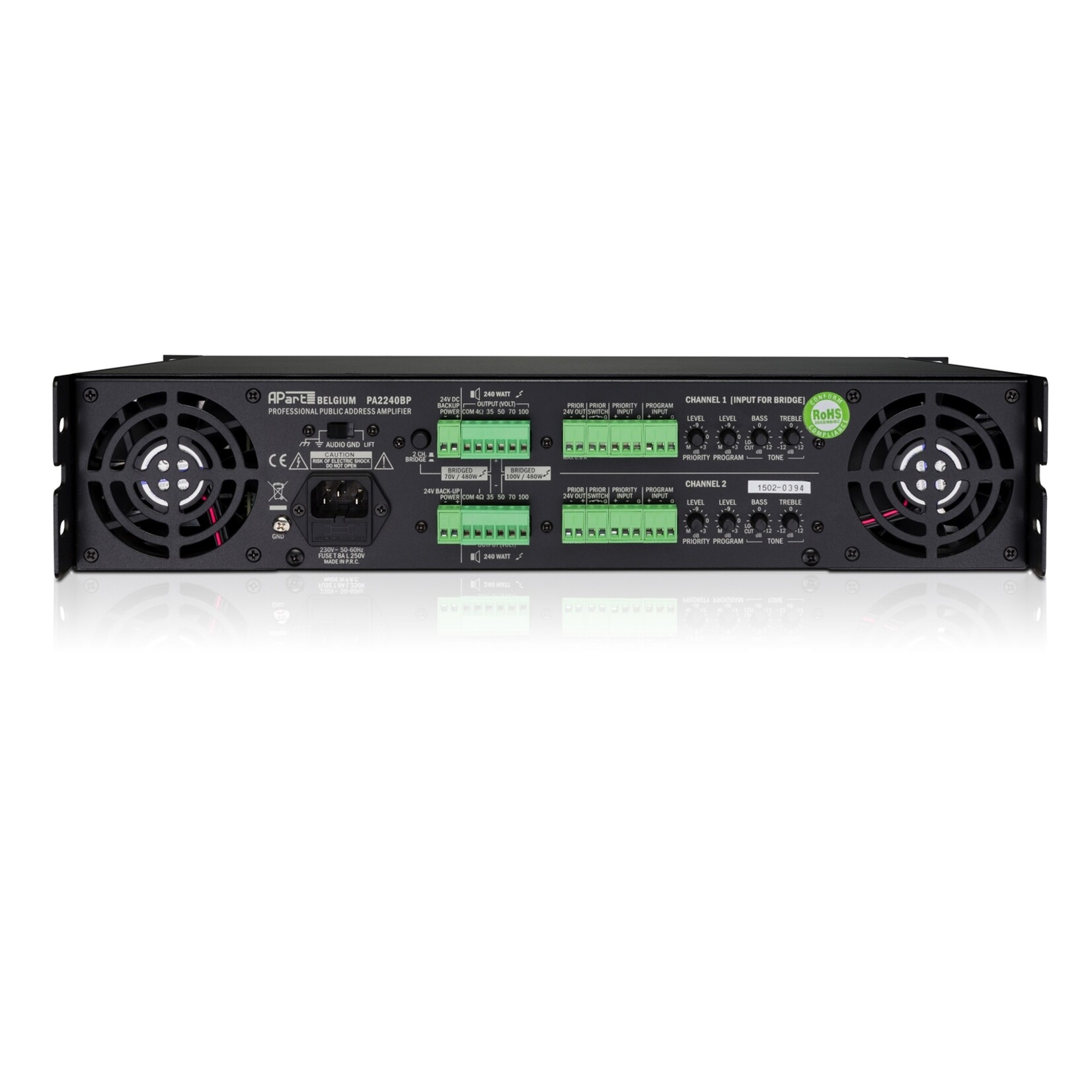 BIAMP - Apart Audio PA2240BP 100V versterker