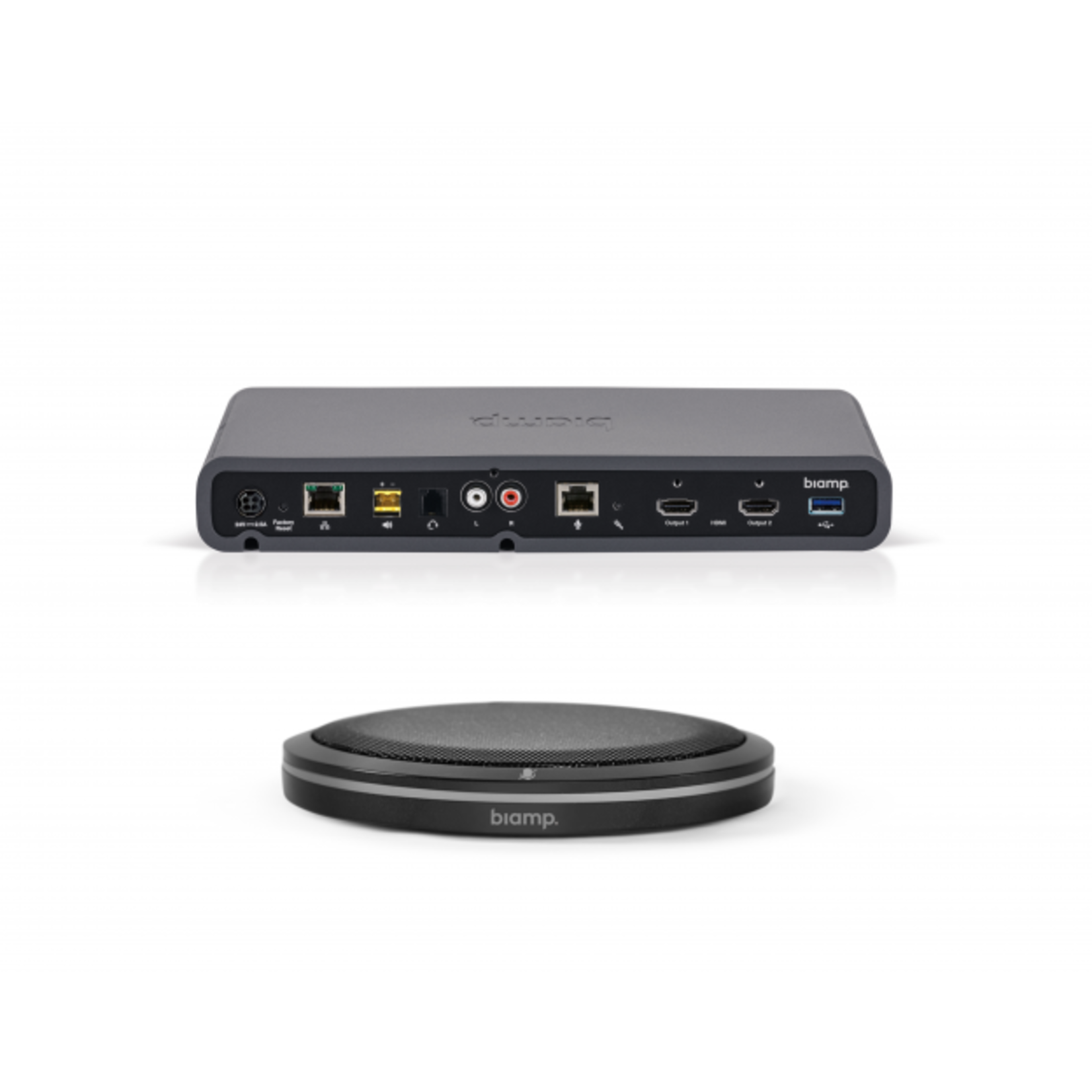 BIAMP Devio set, HDMI,USB,VOIP,Bluetooth,TTM tafel mic zwart