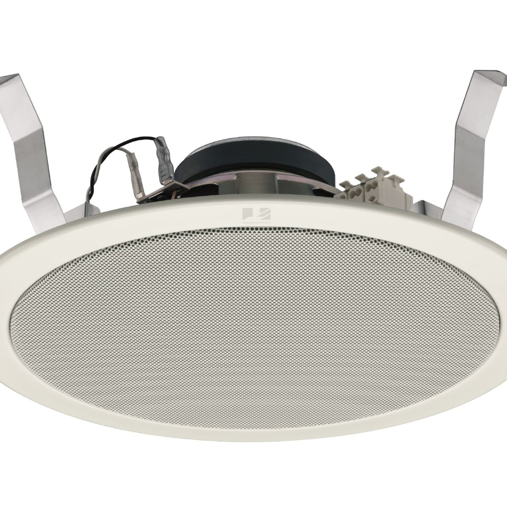 TOA 15-23 Watt 8" witte 2-weg inbouwluidspreker (grille 28 cm.) met snelklem systeem en insteekklemmen