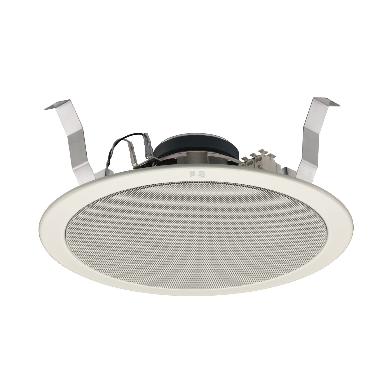 TOA 15-23 Watt 8" witte 2-weg inbouwluidspreker (grille 28 cm.) met snelklem systeem en insteekklemmen