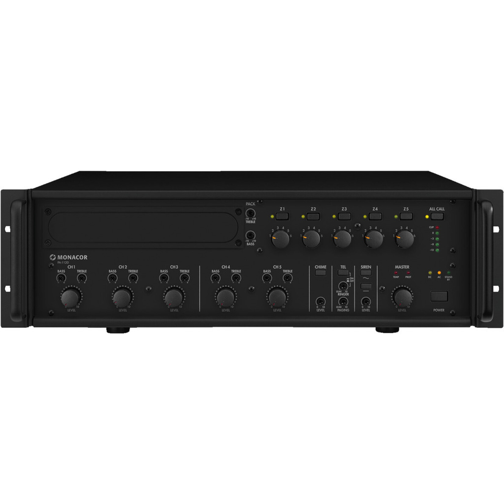 Monacor PA-1120 - 5-zone mono PA mixing amplifiers, 120 W