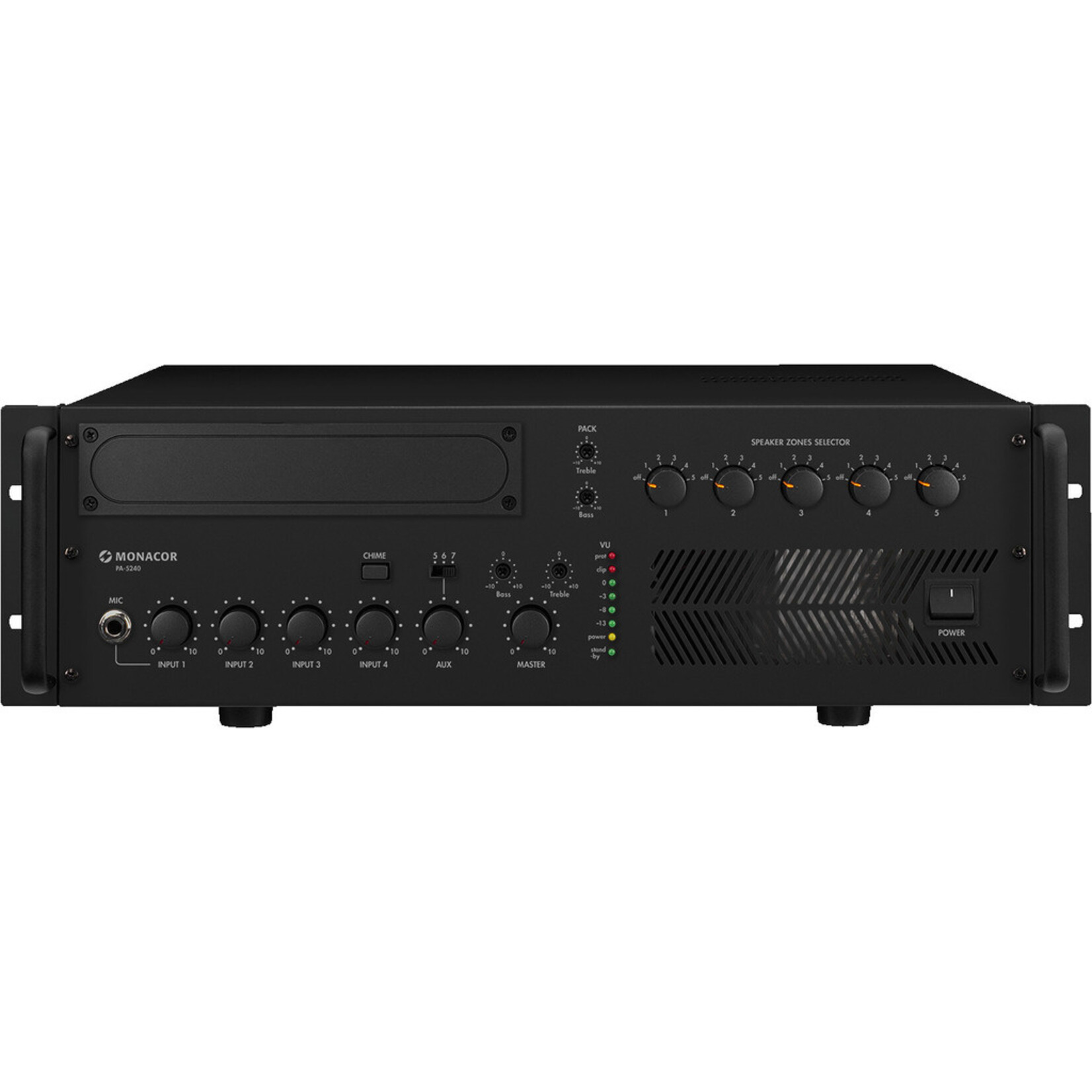 Monacor PA-5240 - 5-zone mono PA mixing amplifier, 240 W