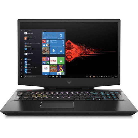 HP NBR 17.3" FHD PC i7-9750H 16G 512G SSD W10 NL-F Omen 17-cb0009nb / Zwart / Ontsp / 6Gb