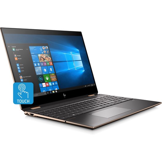HP NBR 15.6" FHD PC i7-10510U 16G 1T SSD W10 NL-F TS Spectre x360 15-df1002nb / Donker Grijs / 2Gb