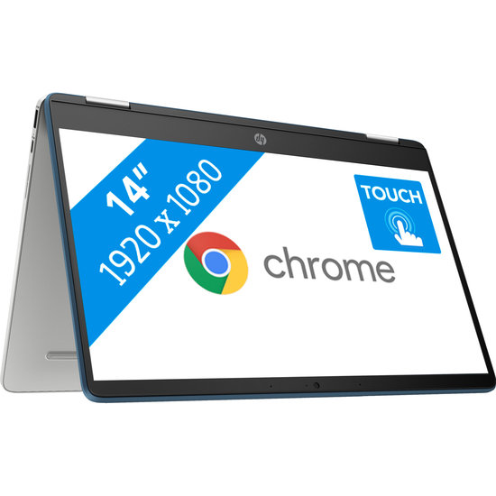HP NBR 14.0" FHD Cel N4020 4G 64G eMMC Chrome NL-F TS x360 14a-ca0000nb / Groen / Ontsp / GMA