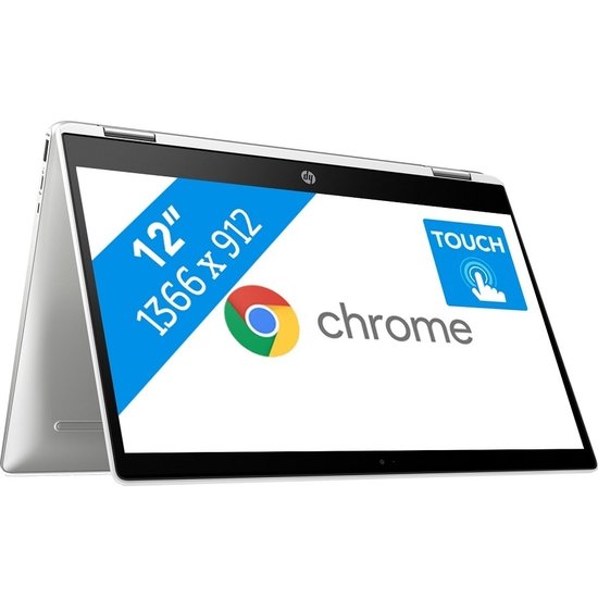 HP NBR 12.0" HD Cel N4020 4G 64G eMMC Chrome NL-F TS x360 12b-ca0016nb / Wit / GMA