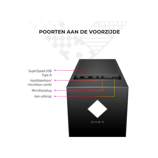 HP DTR AMD Ryzen 9 5900X 32G HyperX 1T 512G SSD W10 NL GT12-1545nd / Zwart / 12Gb AMD RX6700XT