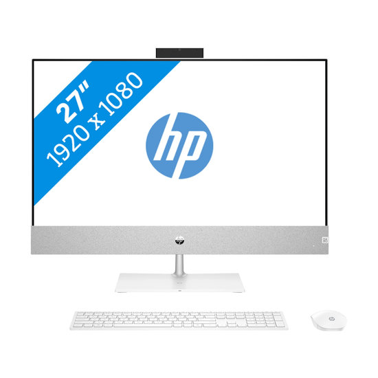 HP DTR 27" FHD Pavilion AllinOne 27-ca0005nb AMD Ryzen 7 5700U 16G 1T 512G SSD W11 NL-F / Wit / Ontsp / AMD