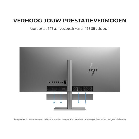 HP DTR 27" UHD HP Envy AllinOne 27-cp0350nd i7-12700 16G 1T SSD W11 NL / 4K / Zwart / Ontsp / 4Gb RTX3050