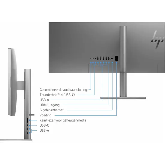 HP DTR 34" WUHD HP Envy AllinOne 34-c1540nd i7-12700 32G 2T SSD W11 NL / 4K / Turbo Zilver / Ontsp / 6Gb RTX3060