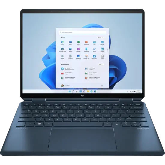 HP NBR 13.5" 3K2K PC i7-1355U 16G 1T SSD W11 NL-F TS Spectre x360 14-ef2012nb / Blauw / OLED / Ontsp / GMA