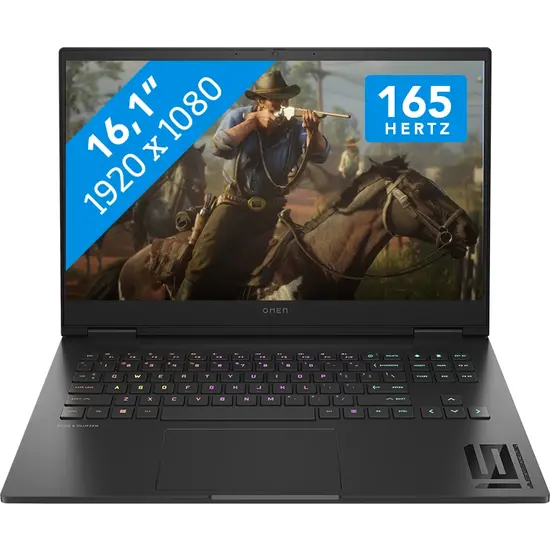 HP NBR 16.1" FHD AMD Ryzen 7 7840HS 16G 1T SSD W11 NL-F Omen 16-xf0017nb / Zwart / Ontsp / 8Gb RTX4070