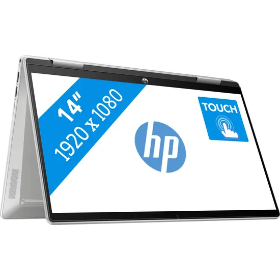 HP NBR 14.0" FHD PC i5-1235U 16G 512 SSD W11 NL-F TS Pavilion x360 14-ek0021nb / Zilver / GMA