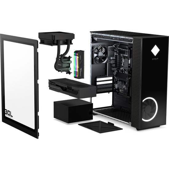 HP DTR Core i7-10700K 16G HyperX 1T 1T SSD W10 NL GT13-0630nd / Zwart / 10Gb