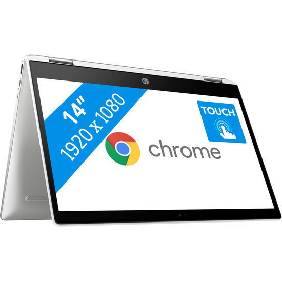 HP NBR 14.0" FHD Pent Silver N5030 4G 64G eMMC Chrome NL TS x360 14b-ca0360nd / Zilver / Ontsp / GMA